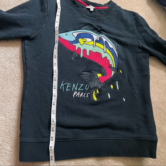 KENZO Black Crew Neck Fish Sweatshirt S - Picture 9 of 9